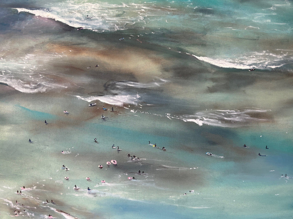 Waikiki from the 29th Floor; original oil painting by Jessica Fairley